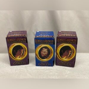 lord of the rings glass goblets collection 3 Glasses